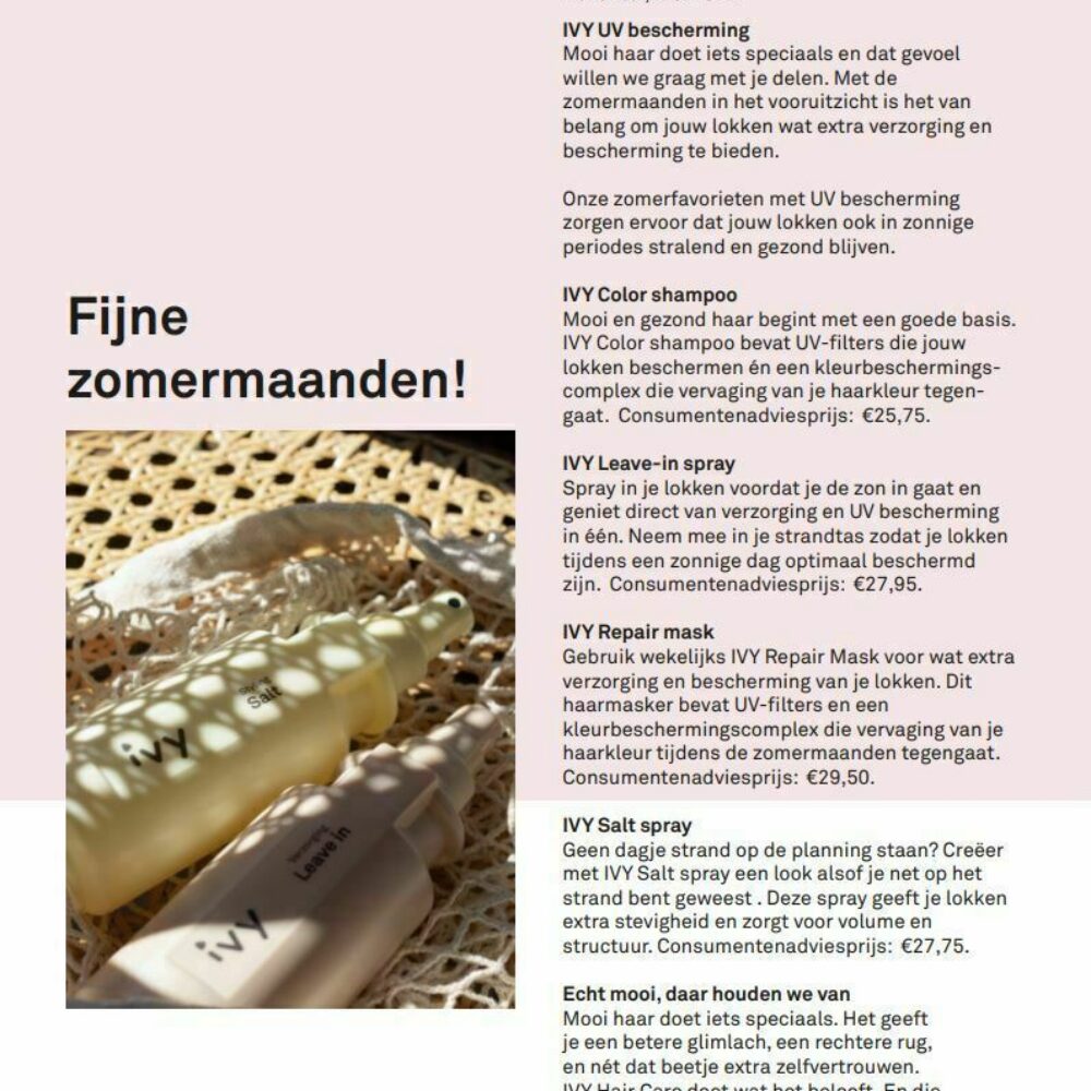 Afbeelding IVY Persbericht IVY zomerfavorieten
