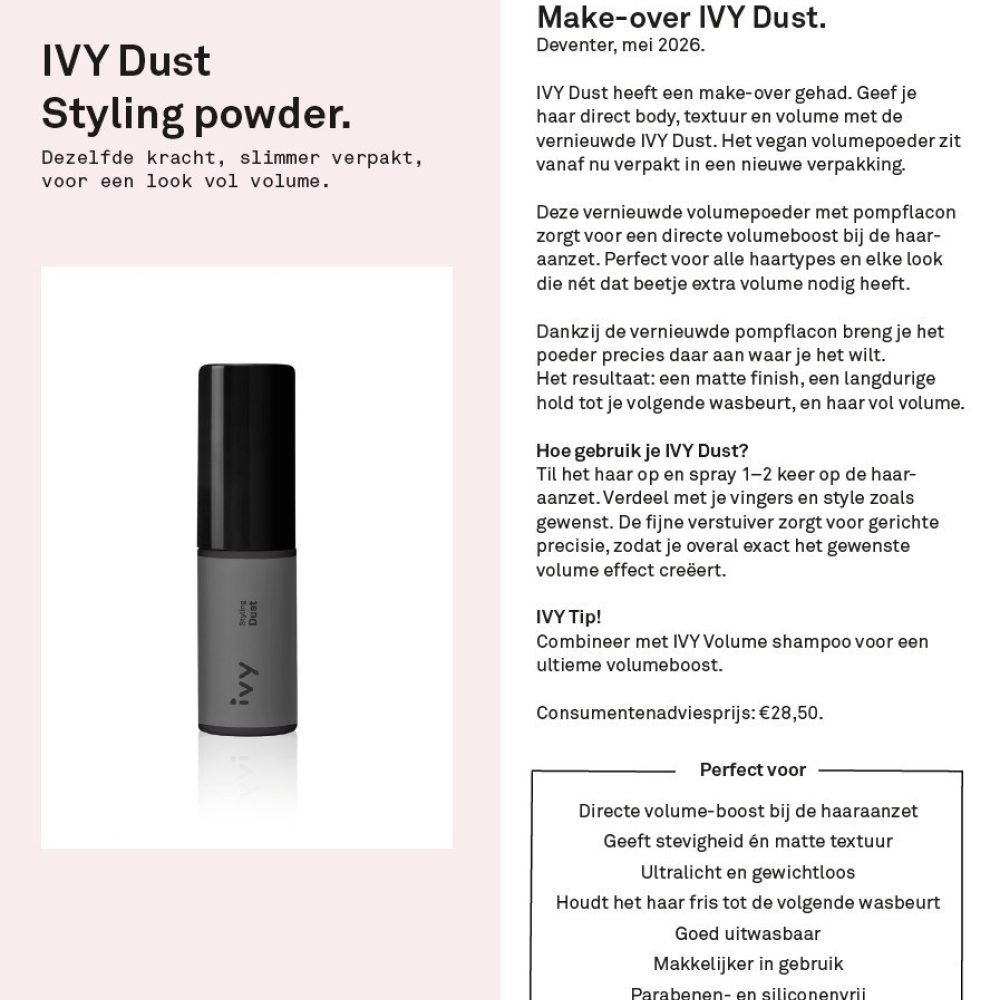 Afbeelding IVY Dust stylingpowder persbericht